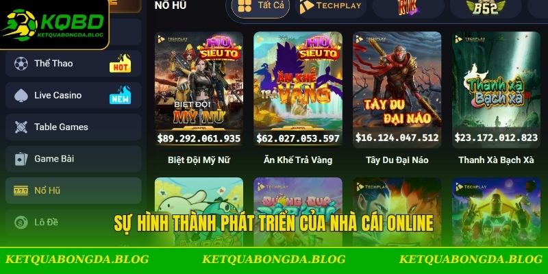 Sự hình thành phát triển của nhà cái online