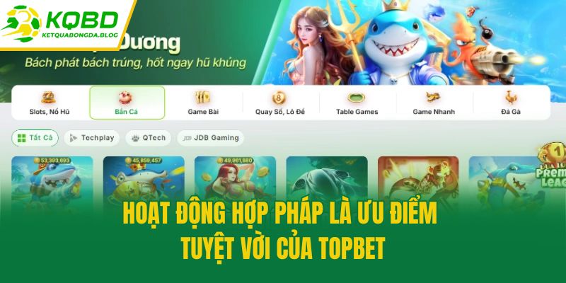 Hoạt động hợp pháp là ưu điểm tuyệt vời của Topbet
